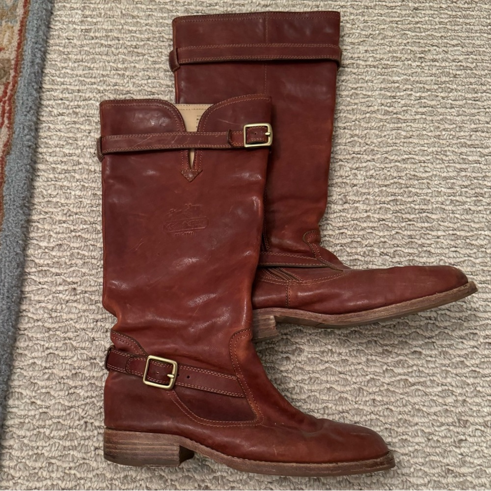 Authentic Coach Leather Riding Boots Knee High